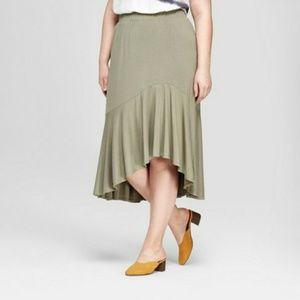 Ava & Viv Skirt Women's Plus Size 4X Olive Green